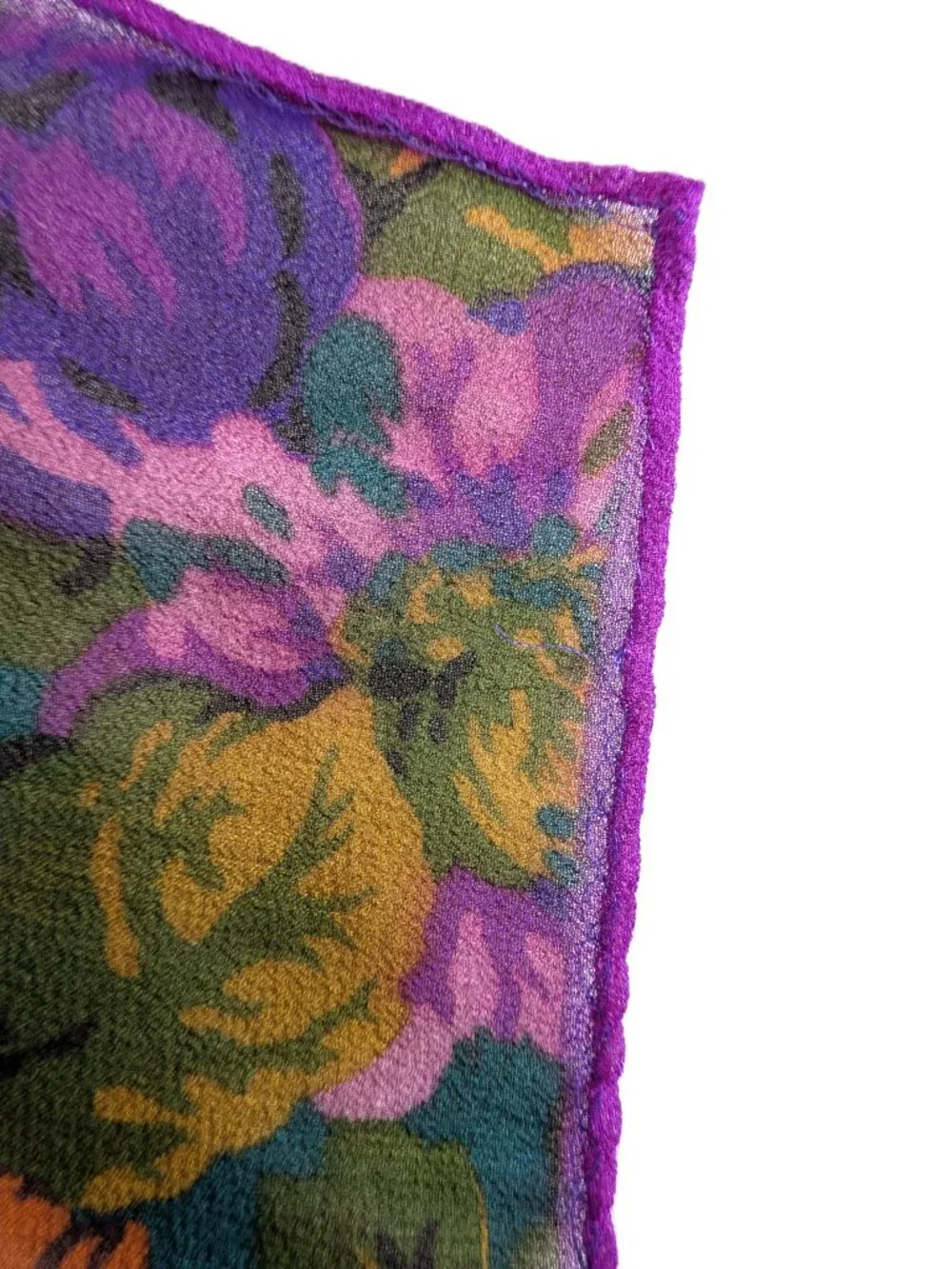 Carole Little 100% Silk Scarf Oblong Floral Chiffon Lightweight 66